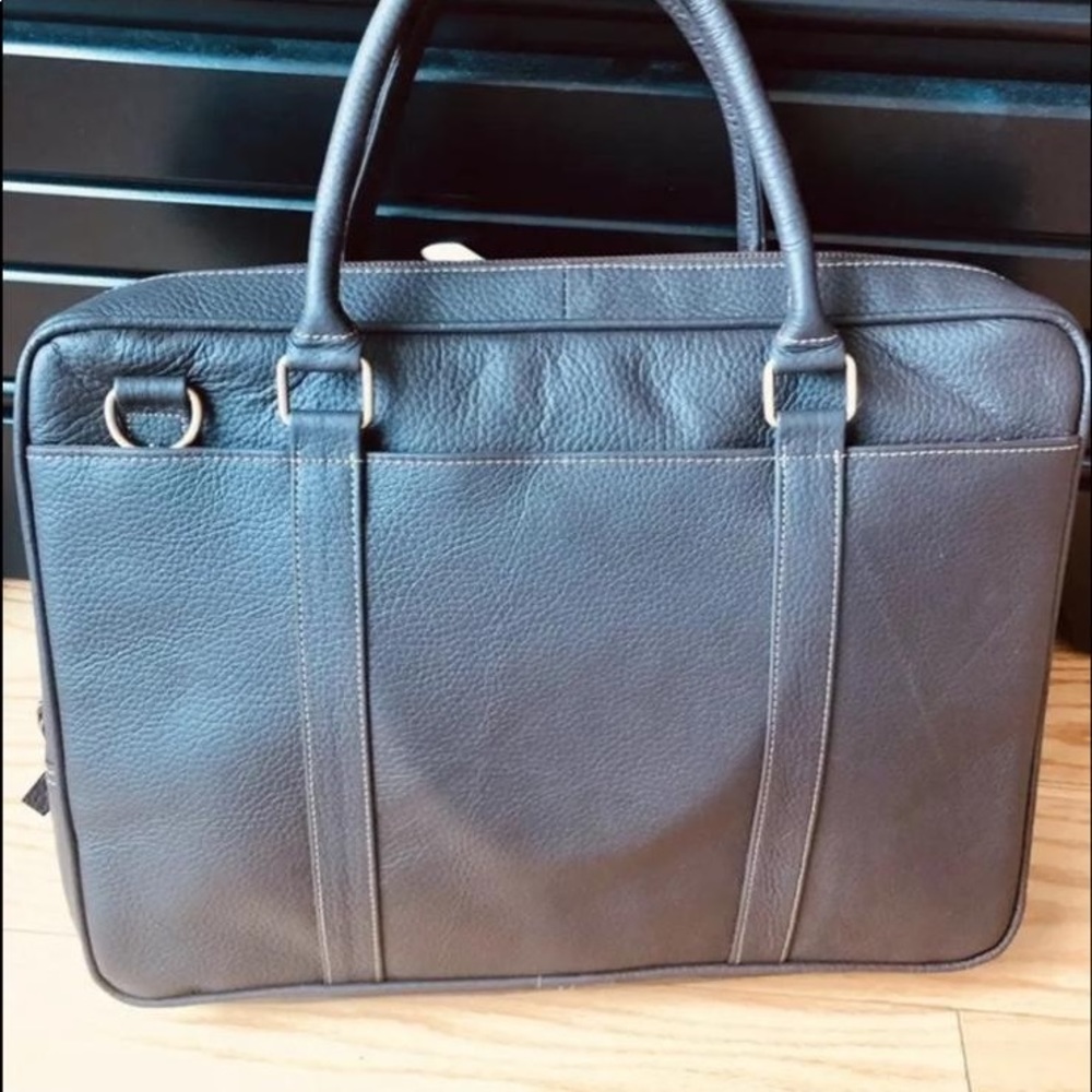 Real calf leather laptop bag